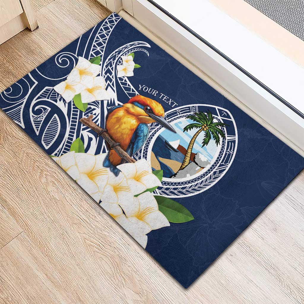 Hafa Adai Guam Rubber Doormat Sihek Guam Kingfisher with Guasali LT7 - Polynesian Pride
