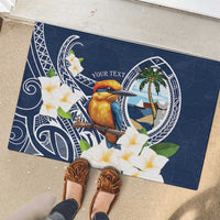 Hafa Adai Guam Rubber Doormat Sihek Guam Kingfisher with Guasali LT7 - Polynesian Pride