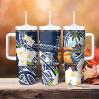 Hafa Adai Guam Tumbler With Handle Sihek Guam Kingfisher with Guasali LT7 - Polynesian Pride