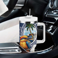 Hafa Adai Guam Tumbler With Handle Sihek Guam Kingfisher with Guasali LT7 - Polynesian Pride