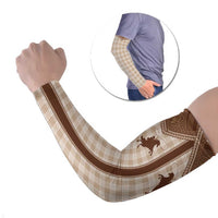 Aloha Hawaii Cowboys Paniolo Arm Sleeves Beige Palaka LT7 Set of 2 Beige - Polynesian Pride