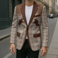 Aloha Hawaii Cowboys Paniolo Blazer Beige Palaka LT7 - Polynesian Pride
