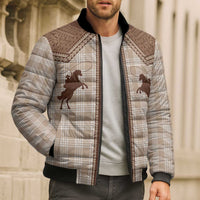 Aloha Hawaii Cowboys Paniolo Bomber Puffer Jacket Beige Palaka LT7 - Polynesian Pride