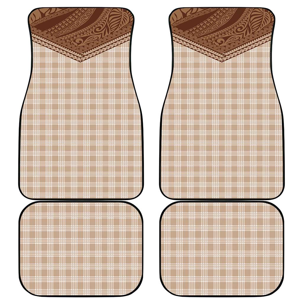 Aloha Hawaii Cowboys Paniolo Car Mats Beige Palaka LT7 - Polynesian Pride