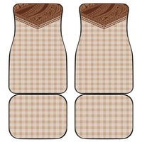 Aloha Hawaii Cowboys Paniolo Car Mats Beige Palaka LT7 - Polynesian Pride
