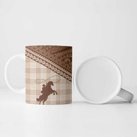 Aloha Hawaii Cowboys Paniolo Ceramic Mug Beige Palaka LT7 - Polynesian Pride