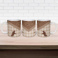 Aloha Hawaii Cowboys Paniolo Ceramic Mug Beige Palaka LT7 - Polynesian Pride