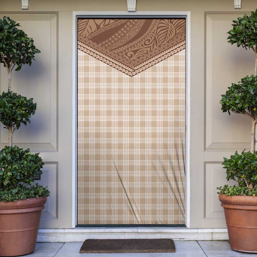 Aloha Hawaii Cowboys Paniolo Door Cover Beige Palaka LT7 Beige - Polynesian Pride