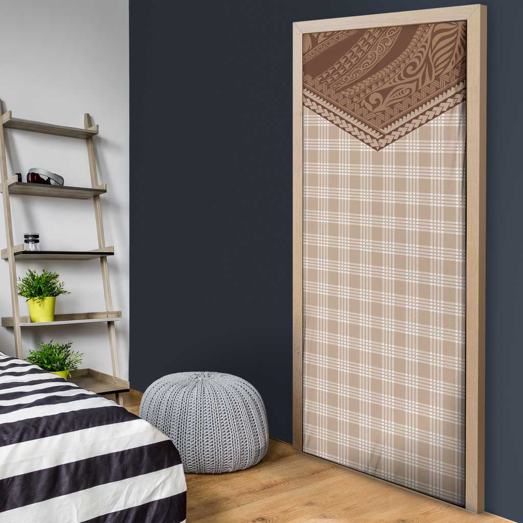 Aloha Hawaii Cowboys Paniolo Door Cover Beige Palaka LT7 - Polynesian Pride