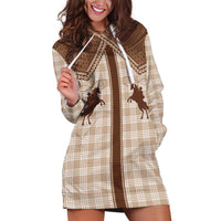 Aloha Hawaii Cowboys Paniolo Hoodie Dress Beige Palaka LT7 Beige - Polynesian Pride