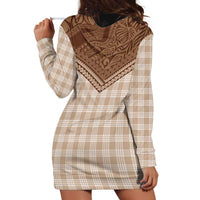 Aloha Hawaii Cowboys Paniolo Hoodie Dress Beige Palaka LT7 - Polynesian Pride