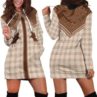 Aloha Hawaii Cowboys Paniolo Hoodie Dress Beige Palaka LT7 - Polynesian Pride