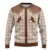 Aloha Hawaii Cowboys Paniolo Ugly Christmas Sweater Beige Palaka LT7 - Polynesian Pride
