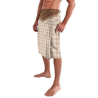 Aloha Hawaii Cowboys Paniolo Lavalava Beige Palaka LT7 - Polynesian Pride