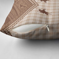 Aloha Hawaii Cowboys Paniolo Pillow Cover Beige Palaka LT7 - Polynesian Pride