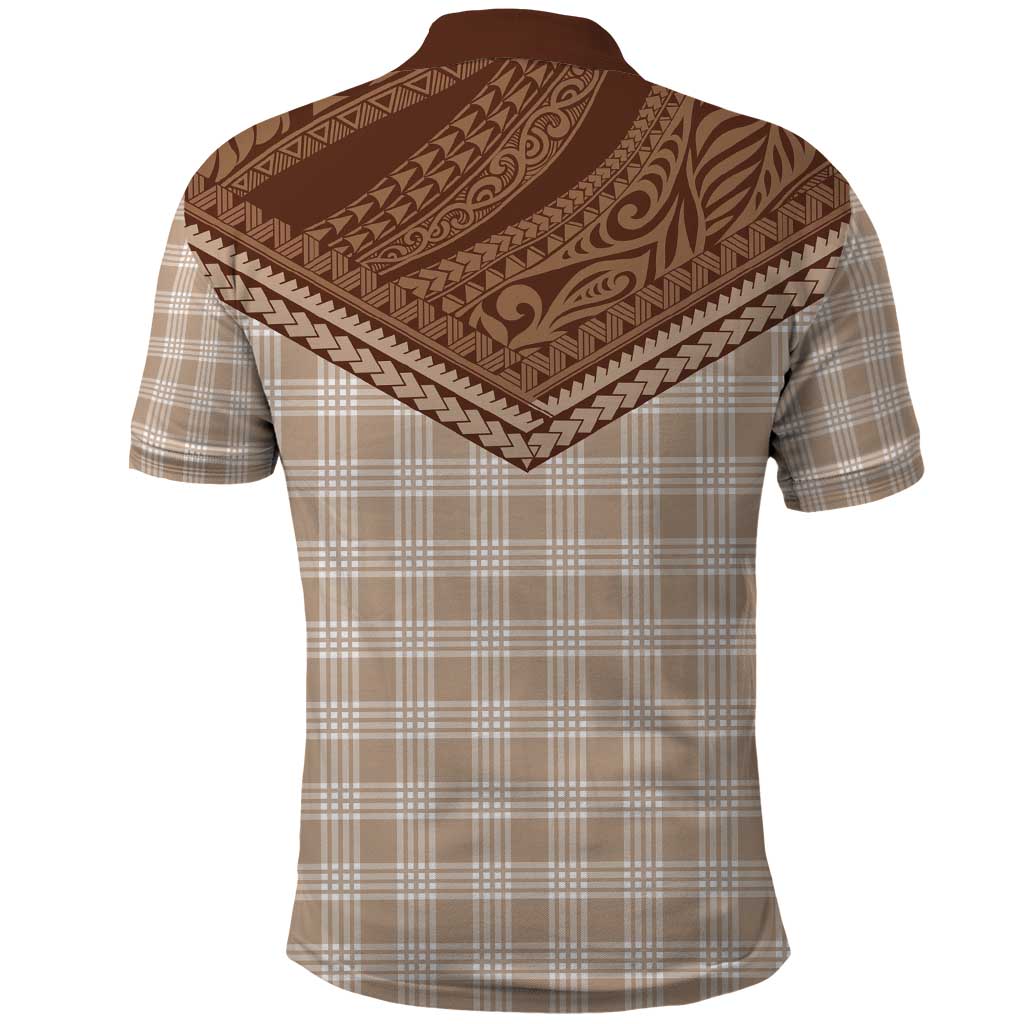 Aloha Hawaii Cowboys Paniolo Polo Shirt Beige Palaka LT7 - Polynesian Pride
