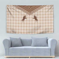 Aloha Hawaii Cowboys Paniolo Tapestry Beige Palaka LT7 - Polynesian Pride