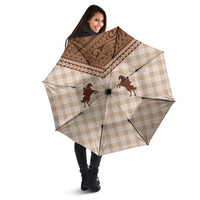 Aloha Hawaii Cowboys Paniolo Umbrella Beige Palaka LT7 - Polynesian Pride