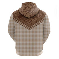 Aloha Hawaii Cowboys Paniolo Zip Hoodie Beige Palaka LT7 - Polynesian Pride