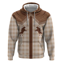 Aloha Hawaii Cowboys Paniolo Zip Hoodie Beige Palaka LT7 Pullover Hoodie Beige - Polynesian Pride