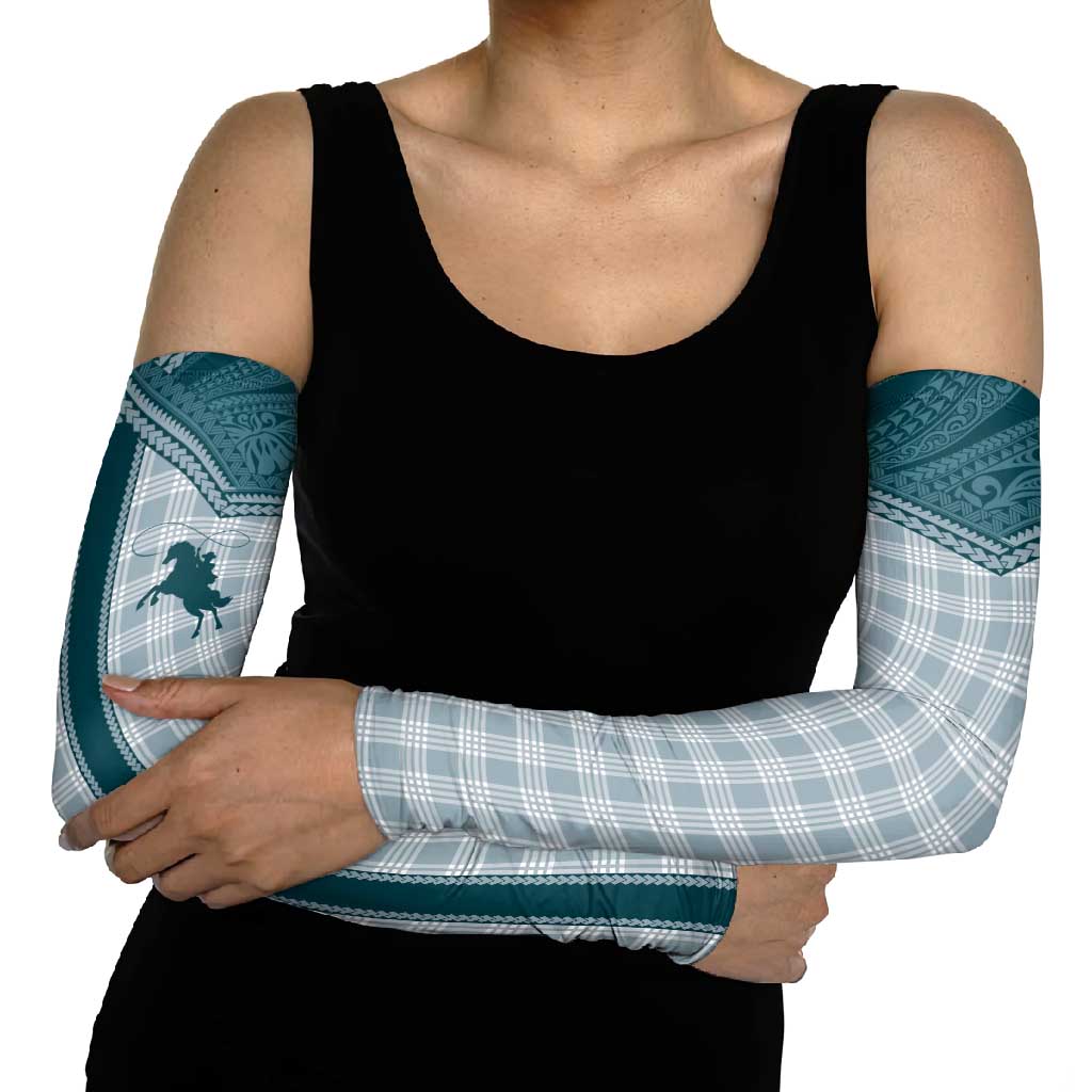 Aloha Hawaii Cowboys Paniolo Arm Sleeves Teal Palaka LT7 - Polynesian Pride