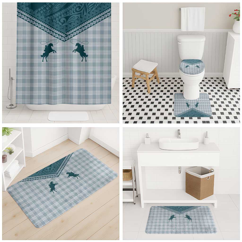 Aloha Hawaii Cowboys Paniolo Bathroom Set Teal Palaka LT7 - Polynesian Pride