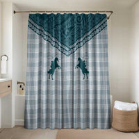 Aloha Hawaii Cowboys Paniolo Bathroom Set Teal Palaka LT7 Shower Curtain Only Teal - Polynesian Pride