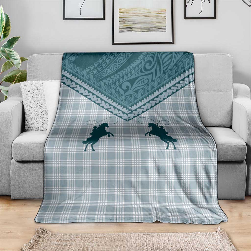 Aloha Hawaii Cowboys Paniolo Blanket Teal Palaka LT7 - Polynesian Pride