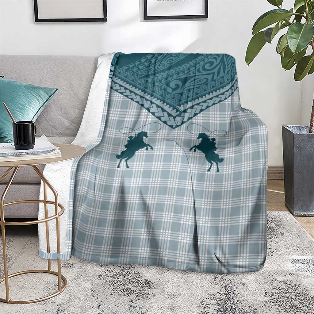 Aloha Hawaii Cowboys Paniolo Blanket Teal Palaka LT7 - Polynesian Pride