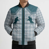Aloha Hawaii Cowboys Paniolo Bomber Puffer Jacket Teal Palaka LT7 - Polynesian Pride