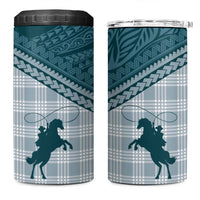 Aloha Hawaii Cowboys Paniolo 4 in 1 Can Cooler Tumbler Teal Palaka LT7 One Size: 16 oz Teal - Polynesian Pride