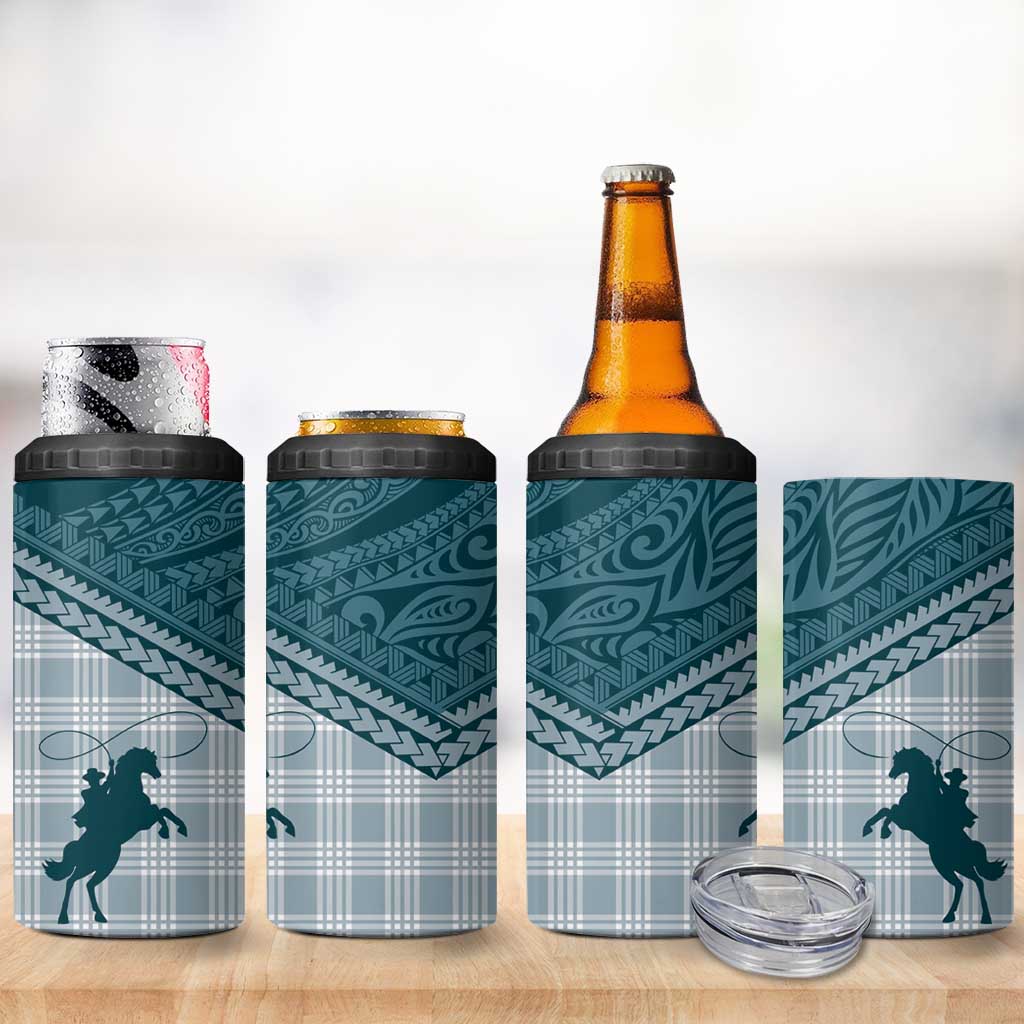 Aloha Hawaii Cowboys Paniolo 4 in 1 Can Cooler Tumbler Teal Palaka LT7 - Polynesian Pride