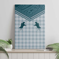 Aloha Hawaii Cowboys Paniolo Canvas Wall Art Teal Palaka LT7 - Polynesian Pride