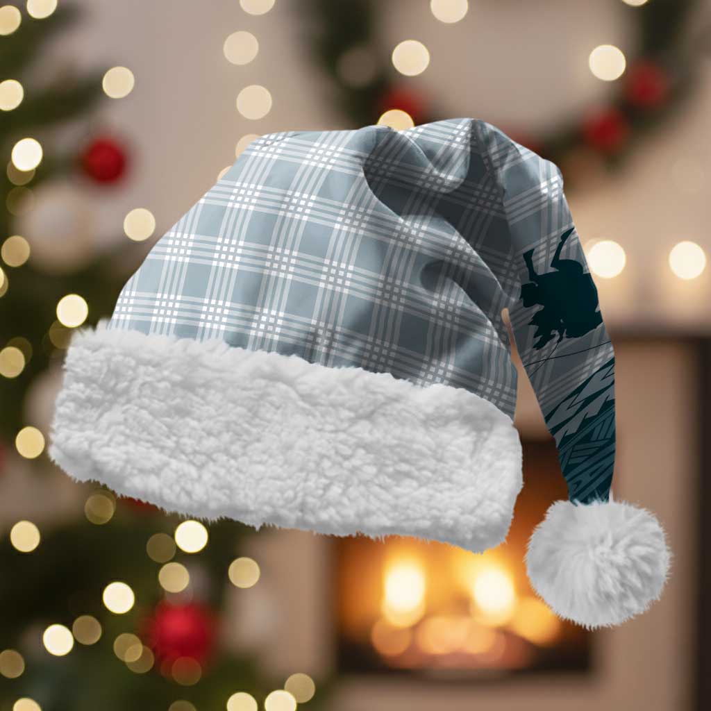 Aloha Hawaii Cowboys Paniolo Christmas Santa Hat Teal Palaka LT7 With Fur Teal - Polynesian Pride