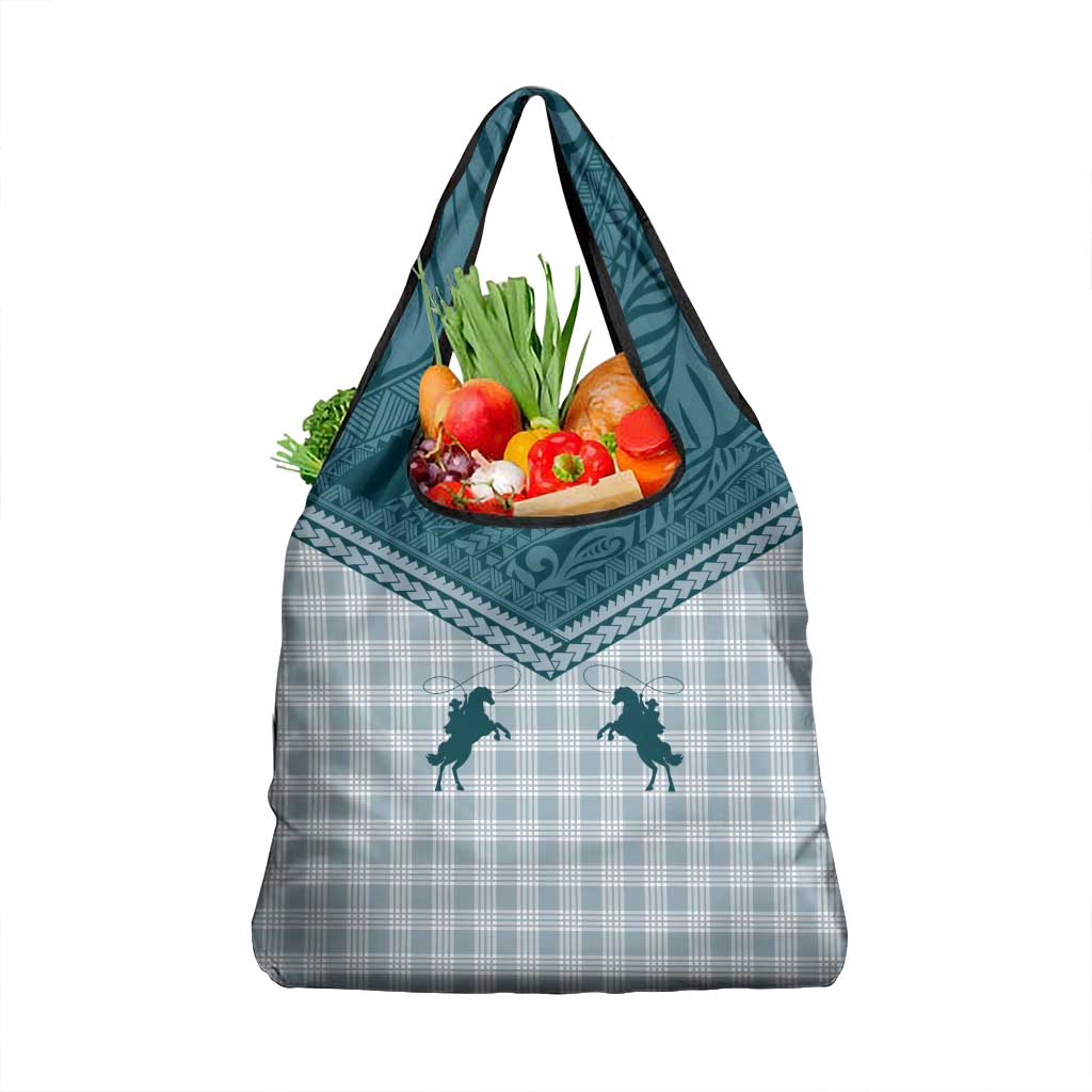 Aloha Hawaii Cowboys Paniolo Grocery Bag Teal Palaka LT7 1-pack One Size Teal - Polynesian Pride