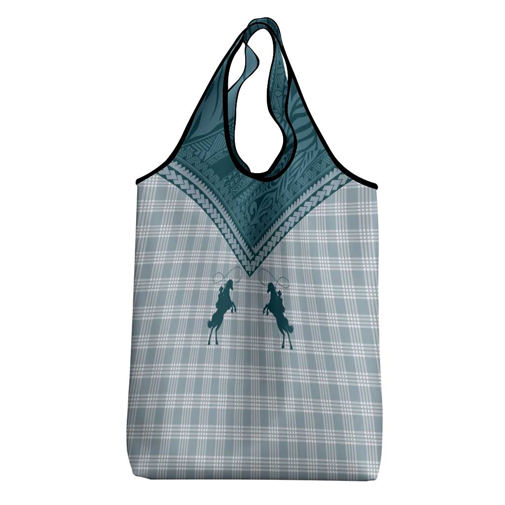 Aloha Hawaii Cowboys Paniolo Grocery Bag Teal Palaka LT7 - Polynesian Pride