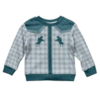 Aloha Hawaii Cowboys Paniolo Kid Ugly Christmas Sweater Teal Palaka LT7 Kid Teal - Polynesian Pride