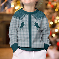 Aloha Hawaii Cowboys Paniolo Kid Ugly Christmas Sweater Teal Palaka LT7 - Polynesian Pride