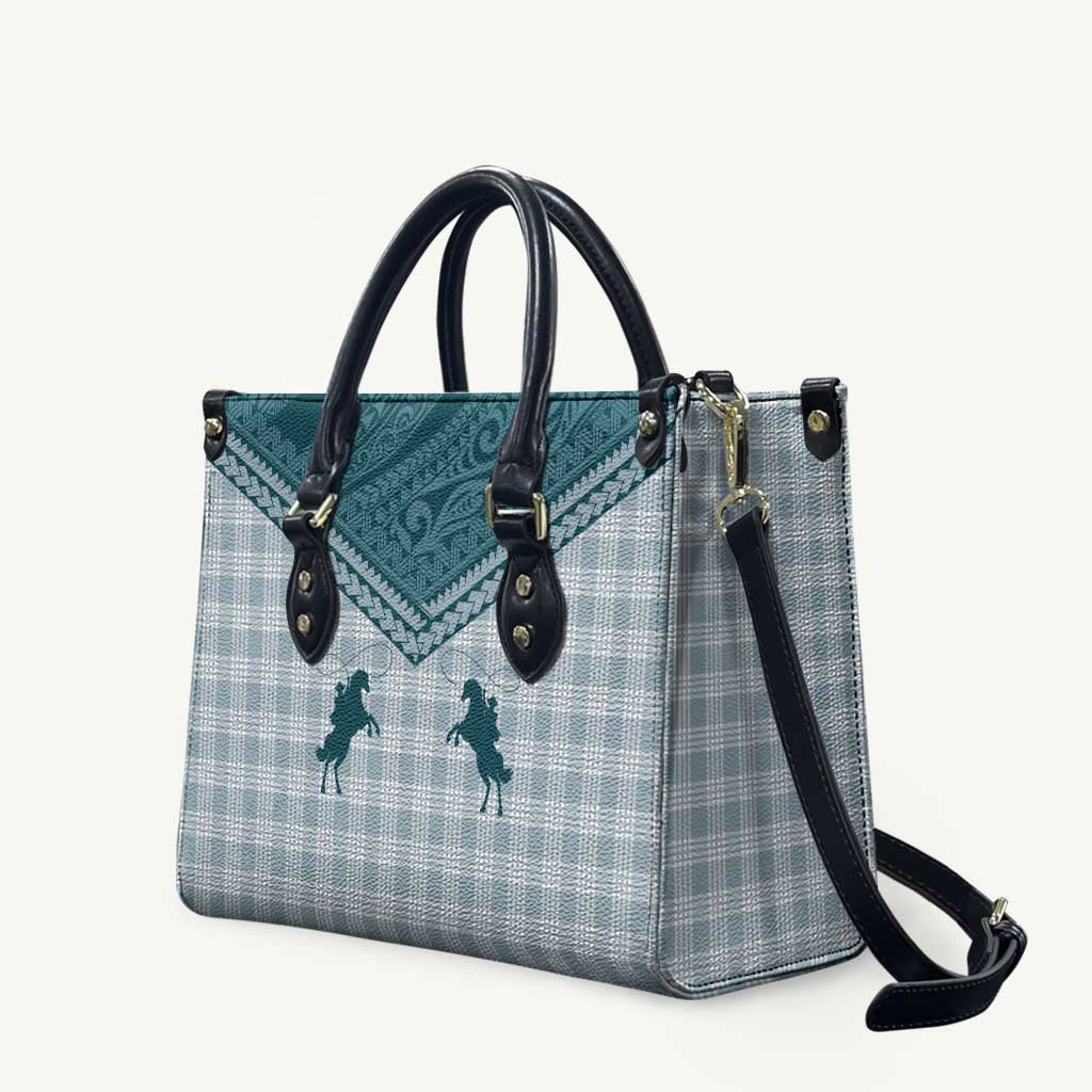 Aloha Hawaii Cowboys Paniolo Leather Bag Teal Palaka LT7 Teal - Polynesian Pride