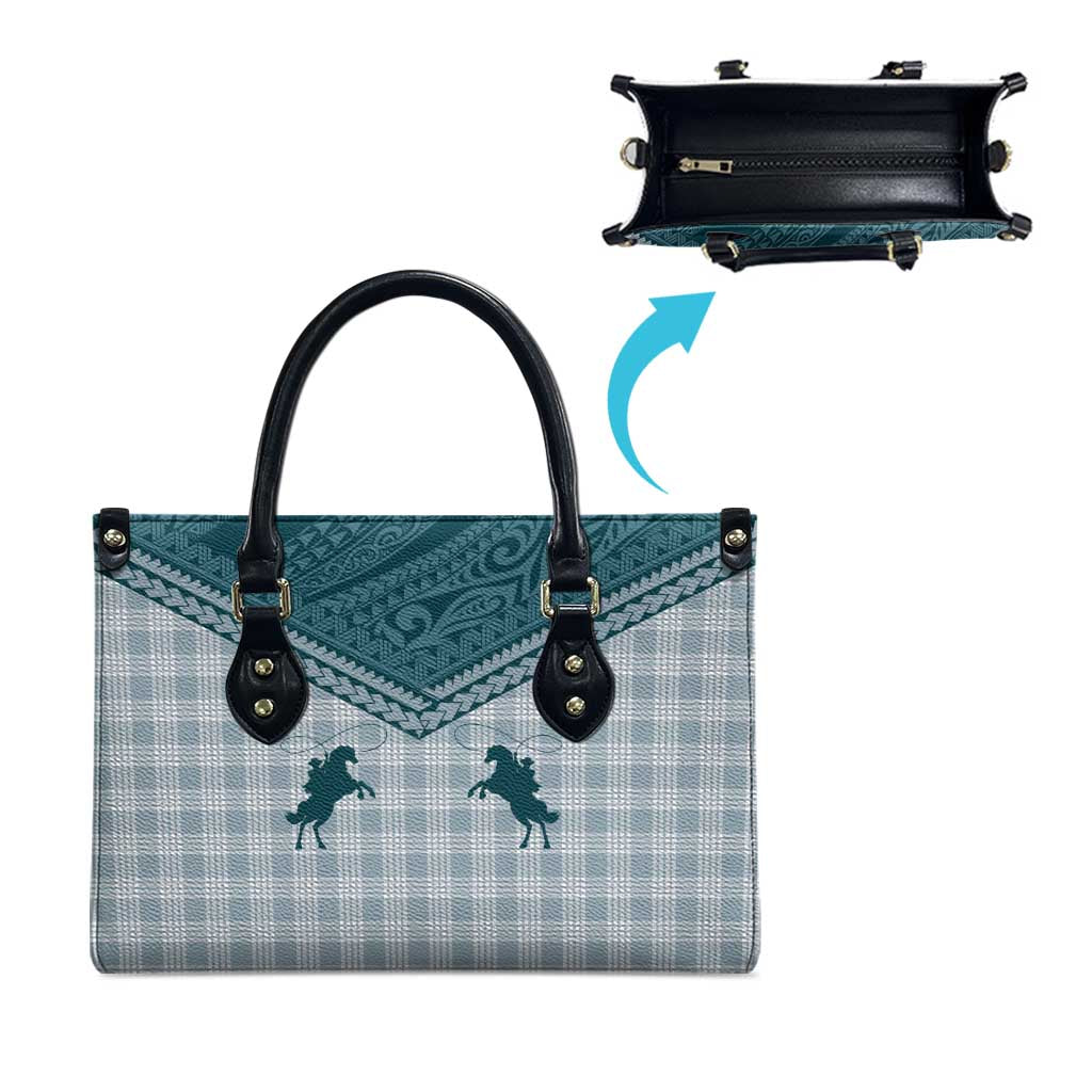 Aloha Hawaii Cowboys Paniolo Leather Bag Teal Palaka LT7 - Polynesian Pride