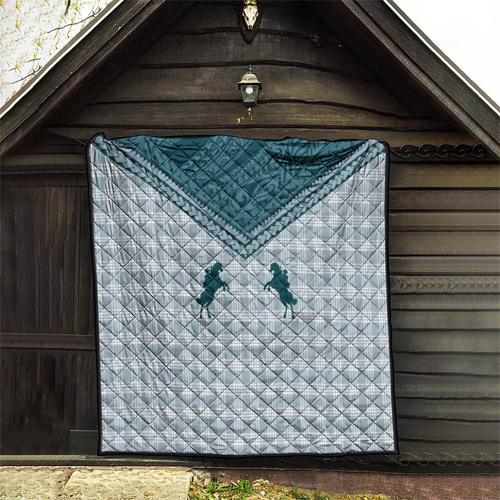 Aloha Hawaii Cowboys Paniolo Quilt Teal Palaka LT7 - Polynesian Pride