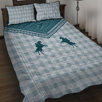 Aloha Hawaii Cowboys Paniolo Quilt Bed Set Teal Palaka LT7 Teal - Polynesian Pride