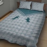 Aloha Hawaii Cowboys Paniolo Quilt Bed Set Teal Palaka LT7 - Polynesian Pride