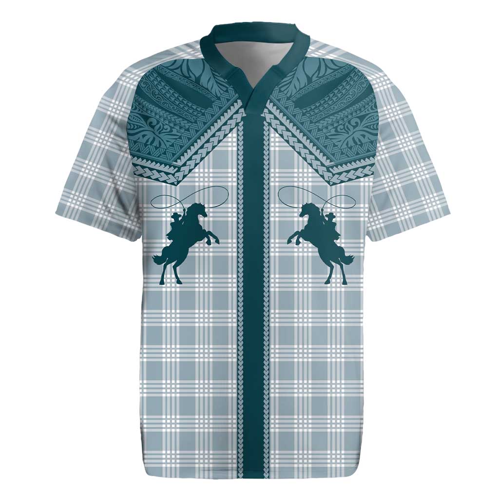 Aloha Hawaii Cowboys Paniolo Rugby Jersey Teal Palaka LT7 Teal - Polynesian Pride