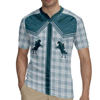Aloha Hawaii Cowboys Paniolo Rugby Jersey Teal Palaka LT7 - Polynesian Pride