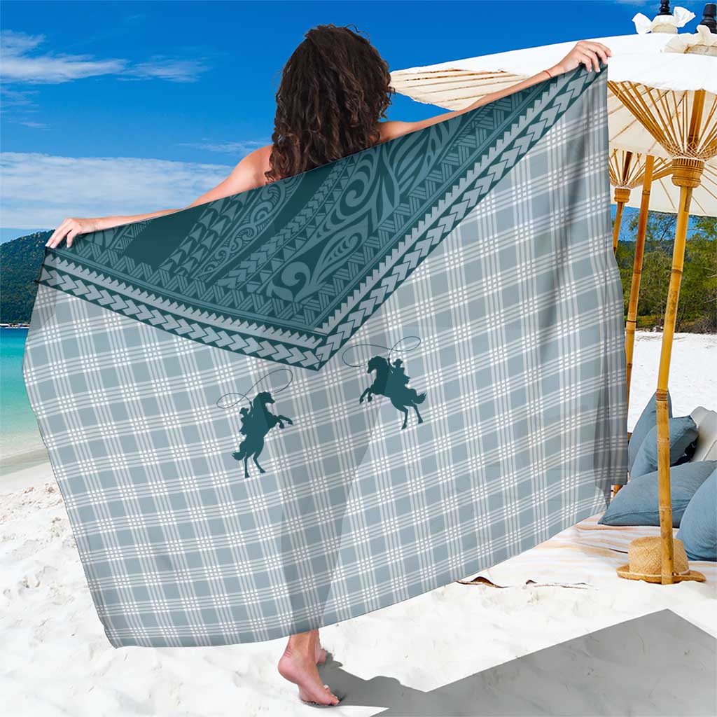 Aloha Hawaii Cowboys Paniolo Sarong Teal Palaka LT7 One Size 44 x 66 inches Teal - Polynesian Pride