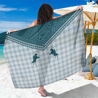Aloha Hawaii Cowboys Paniolo Sarong Teal Palaka LT7 One Size 44 x 66 inches Teal - Polynesian Pride