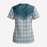 Aloha Hawaii Cowboys Paniolo Scrub Top Teal Palaka LT7 - Polynesian Pride