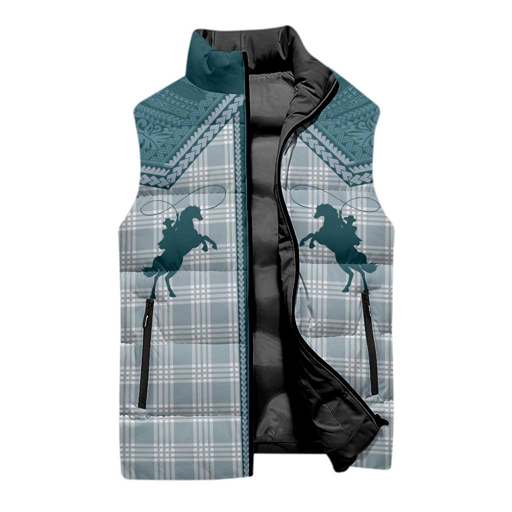 Aloha Hawaii Cowboys Paniolo Sleeveless Puffer Jacket Teal Palaka LT7 - Polynesian Pride