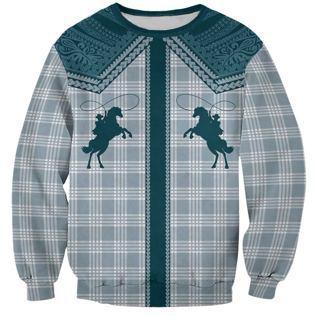 Aloha Hawaii Cowboys Paniolo Sweatshirt Teal Palaka LT7 Unisex Teal - Polynesian Pride